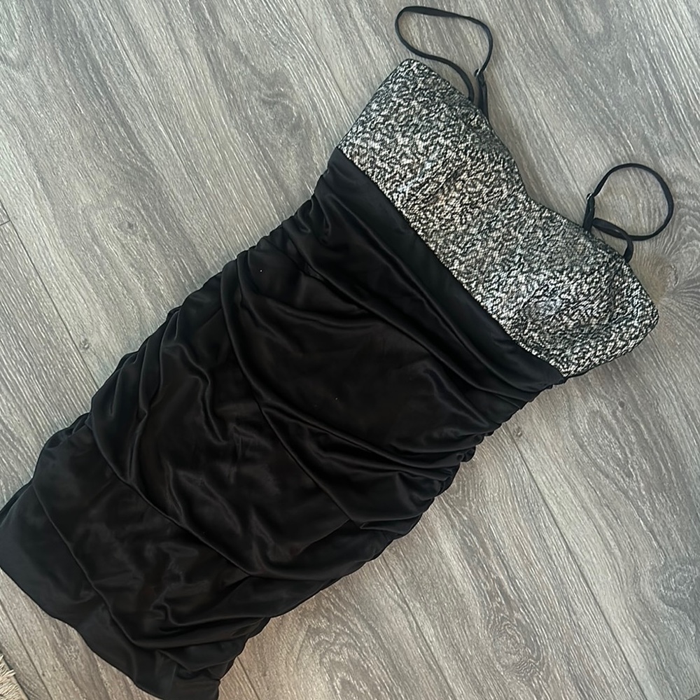 Elegant Black and Silver Women's Dress